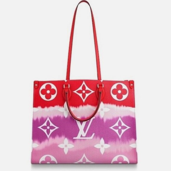 Auc Louis Vuitton Monogram Giant Escale OnTheGo GM 2WAY Bag Rouge SD0290 - Picture 3 of 15